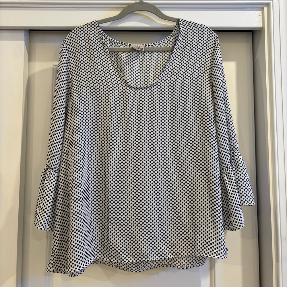 Black and White Polka Dot Blouse